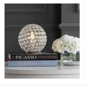 8” clear acrylic/metal sphere lamp